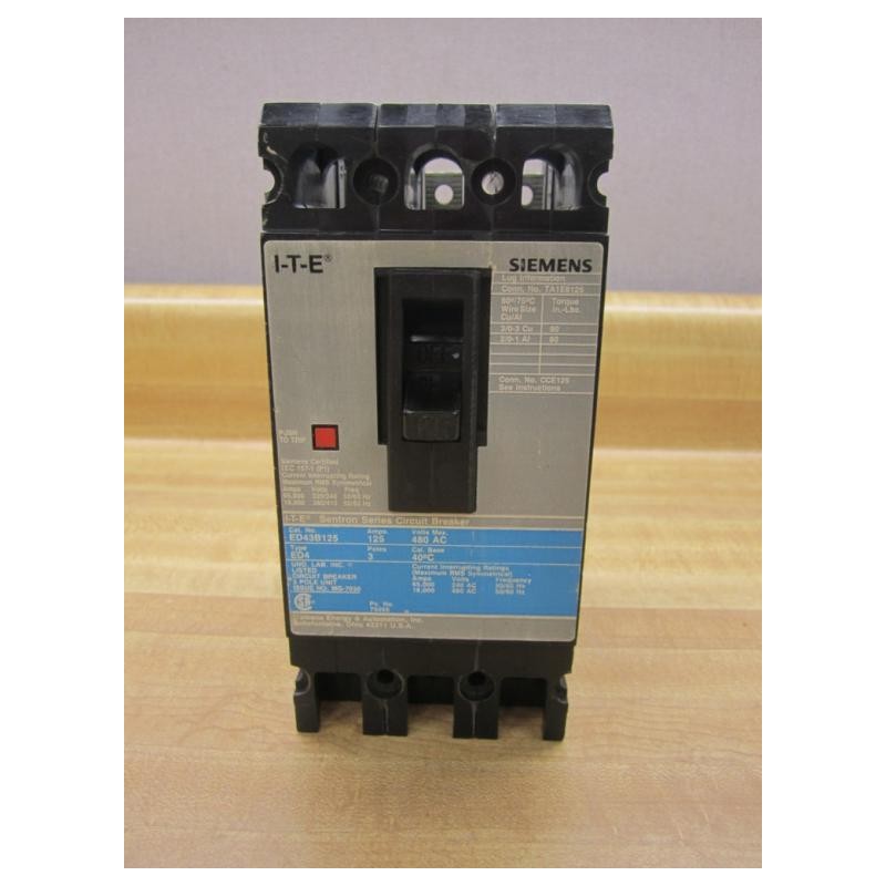 use how to box breaker 125 Siemens 3 ED43B125 Breaker Amp Circuit ED4 Poles