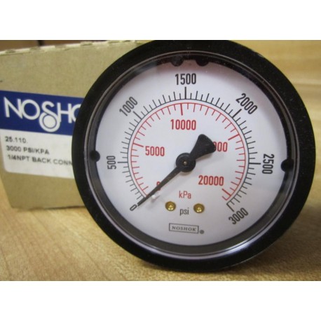 Noshok 25-110-3000 Pressure Gauge 2511030000