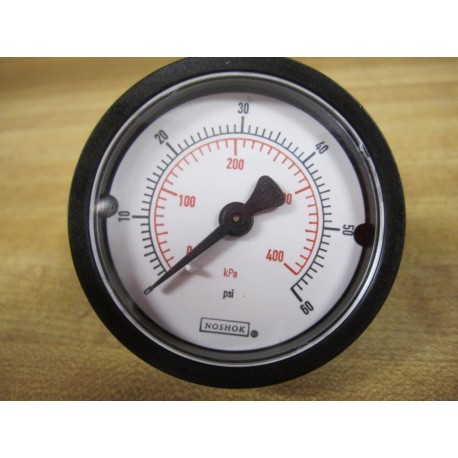 Noshok Pressure Gauge 0-60PSI400KPA 14"NPT - New No Box