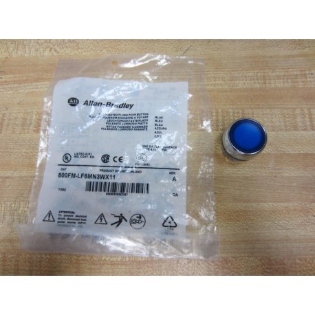 Allen Bradley 800FM-LF6MN3WX11 Blue Button Blue