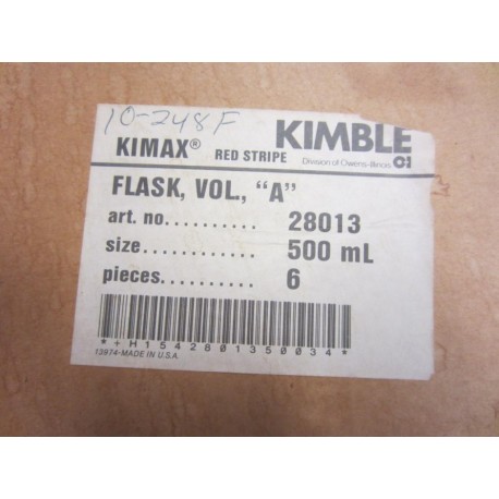 Kimax 28013 Flask Vol. A (Pack of 6)