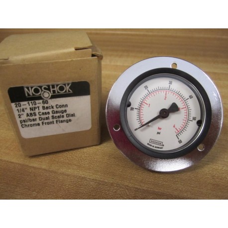 Noshok 20-110-60 Pressure Gauge 2011060 0-60 PSI