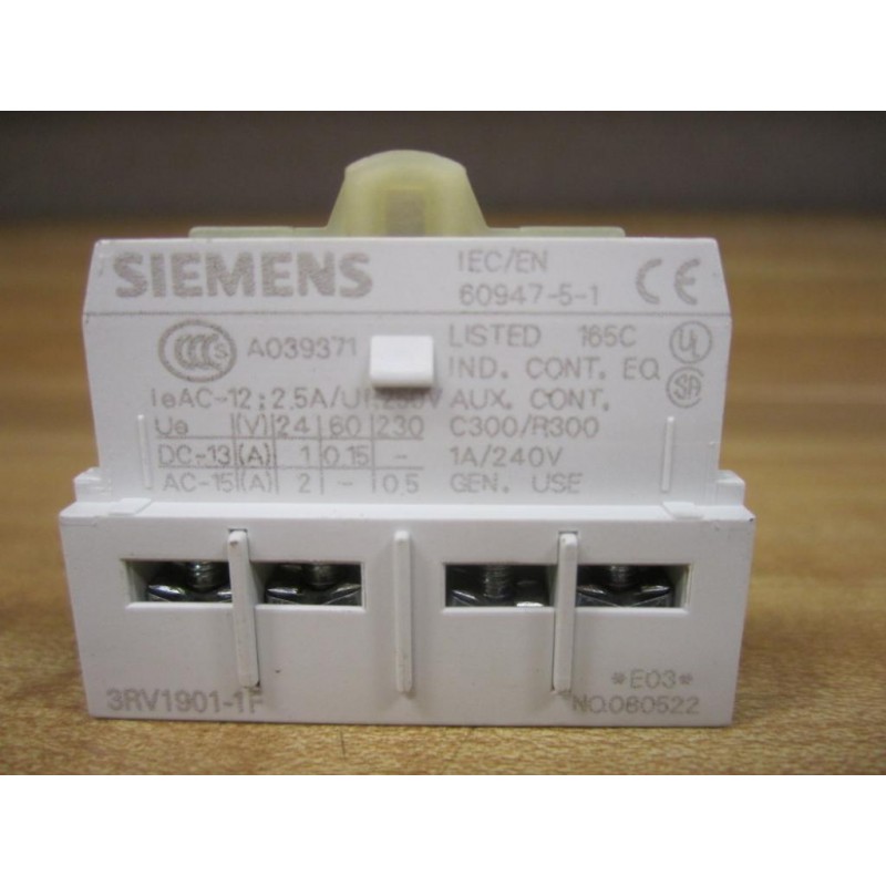 Hilfsschalter / auxiliary contact block 3RV1901-1B Siemens Neu / New 
