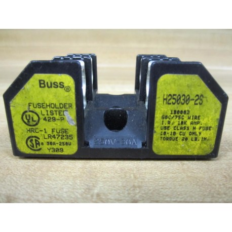Bussmann H25030-2S Fuse Block H250302S - Used