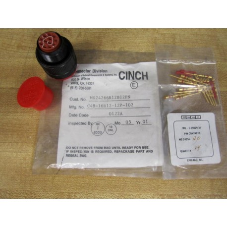 Cinch C48-16R12-12P-102 Connector C4816R1212P102 MIL-C-3902931