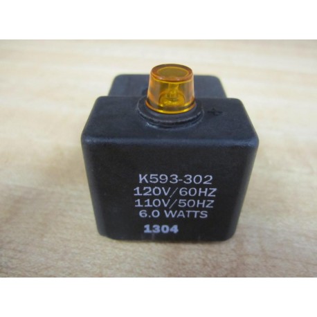 Parker  Schrader Bellows K593-302 Coil WLamp K593302 - New No Box