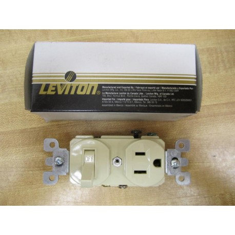Leviton 5225-I Ivory Wall Switch Receptacle