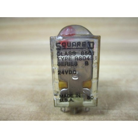 Square D 8501-RSD4S1 Relay 8501RSD4S1 WRed  Indicator Light - Used