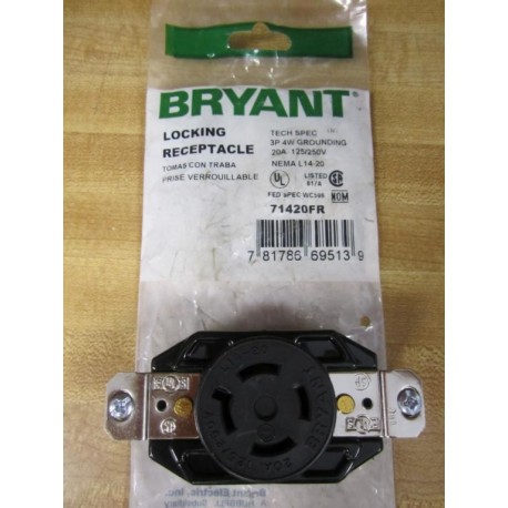 Bryant 71420FR Locking Receptacle L1420