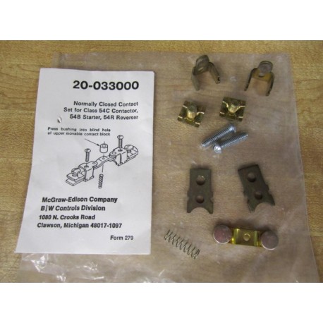 McGraw-Edison 20-033000 Contact Set 20033000