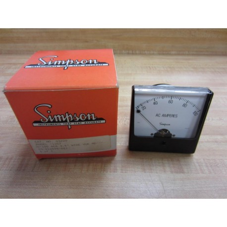 Simpson 03220 Model 1357 AC Amperes Meter 0-100