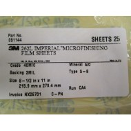 3M 051144 262L Microfinishing Film 25 Sheets Grade 40MIC