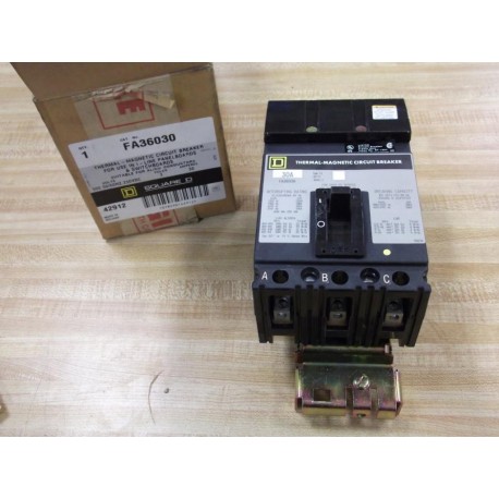 Square D FA-36030 Circuit Breaker 30A FA36030