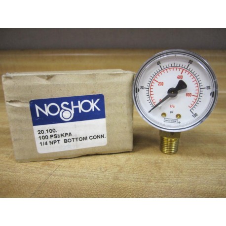 Noshok 20-100-100 Gauge 20100100 14" NPT-Bottom Conn.