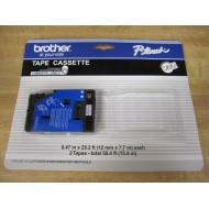 Brother TC-10 Tape Cassette TC10 Black On Clear Only 1