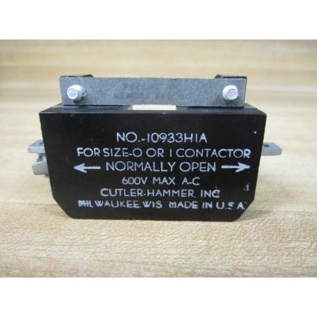 Cutler Hammer 10933H1 Eaton Auxiliary Contact 10933H1A - New No Box