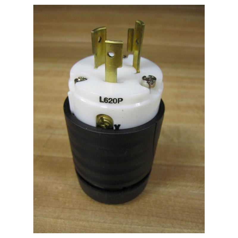 Pass And Seymour L620p Plug 20a 250v Black And White Mara Industrial 