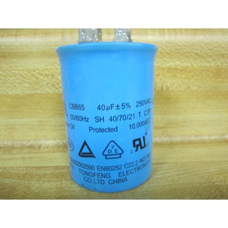 Tongfeng Electronics CBB65 Capacitor 40µF + 5% 250 VAC 5060Hz - New No Box