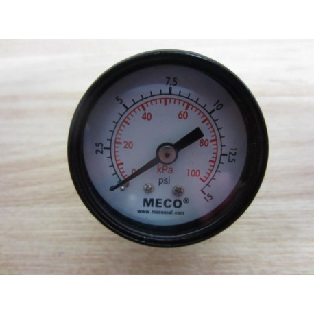 Meco Gauge 0 to 15 Psi  0 to 100 KPa - New No Box