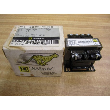 Square D 9070-K75-D1 Transformer 9070K75D1