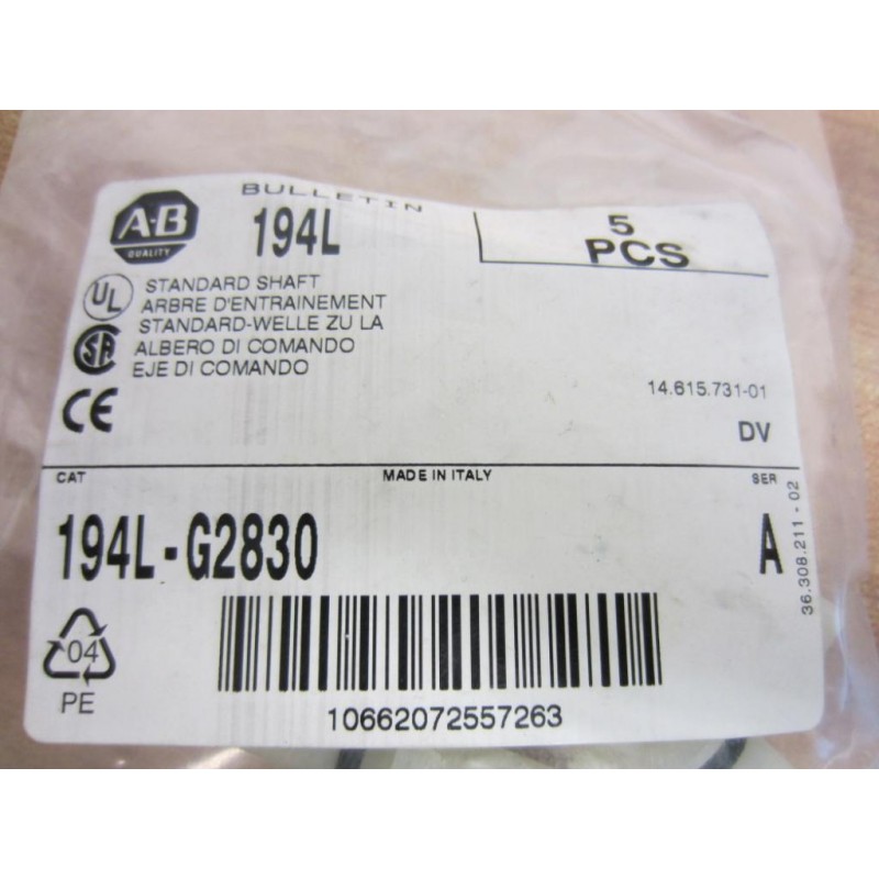 Allen Bradley 194L-G2830 Standard Shaft 194LG2830 Series A (Pack of 5 ...