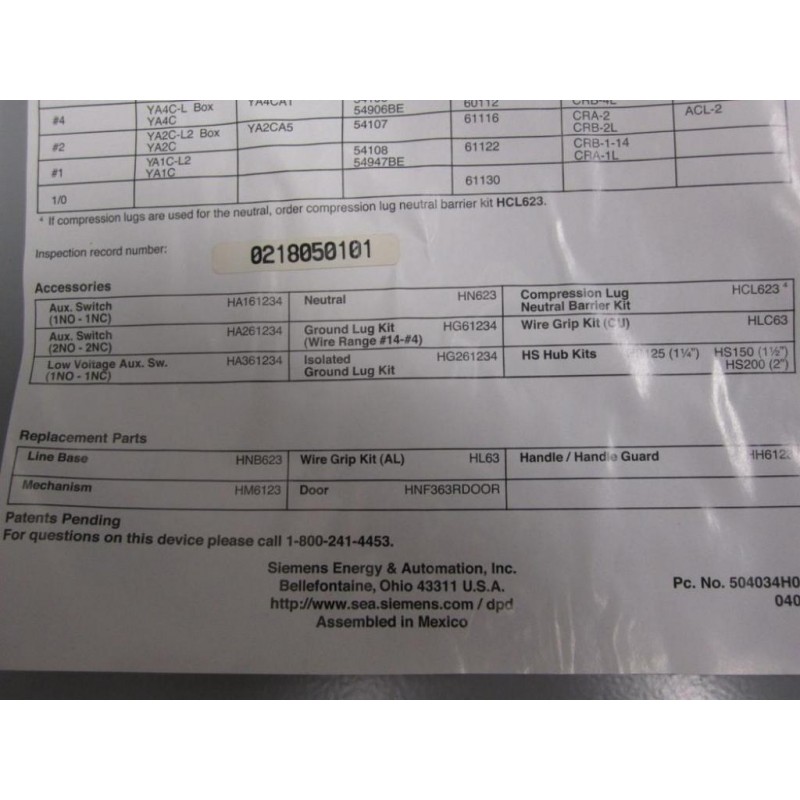 Siemens HNF363-R Safety Switch HNF363R 100A - Mara Industrial