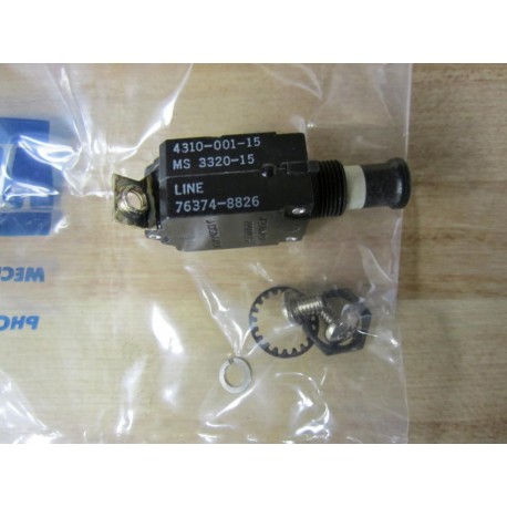 Mechanical Products MS3320-15 Miniature Circuit Breaker 4310-001-15