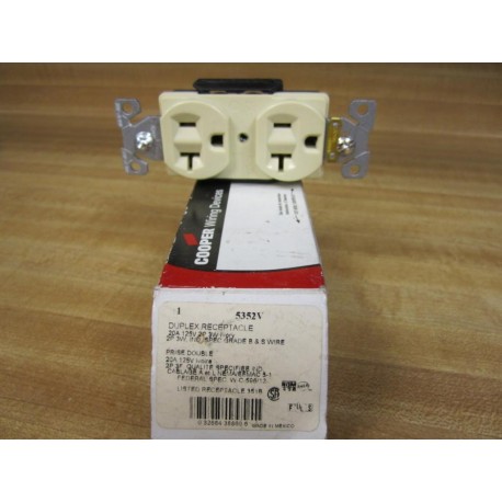 Cooper 5352-V Duplex Receptacle 5352V