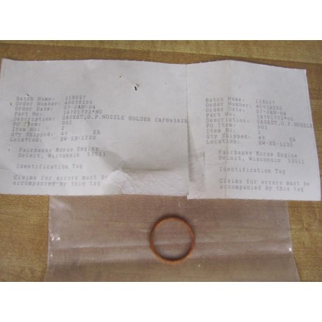 Fairbanks Morse Engine 16701772-NU Gasket 16701772NU