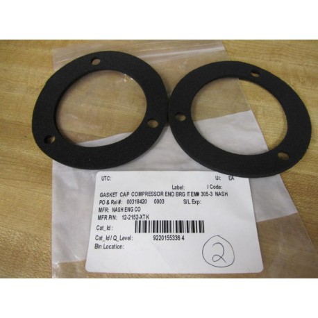 Nash Engineering Co. 12-2152-XTK Gasket 122152XTK - New No Box