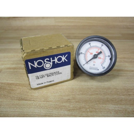 Noshok 15-110-100 Pressure Gauge 18" NPT 0-100PSI