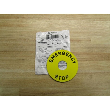 Telemecanique ZBY8330 Emergency Stop Legend Plate 35592