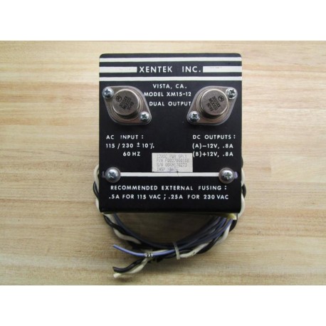 Xentex F002700010B Power Supply Model  XM15-12 - Used