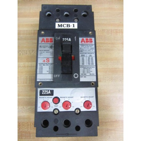 ABB 225A Circuit Breaker 3 Pole 600V Type FS - New No Box