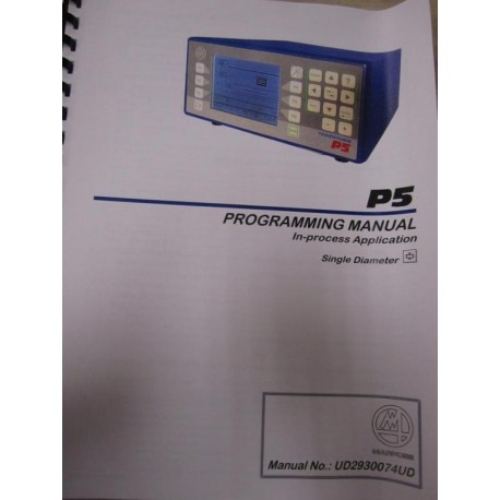 Marposs UD2930074UD P5 Programming Manual