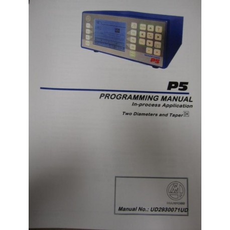 Marposs UD2930071UD P5 Programming Manual