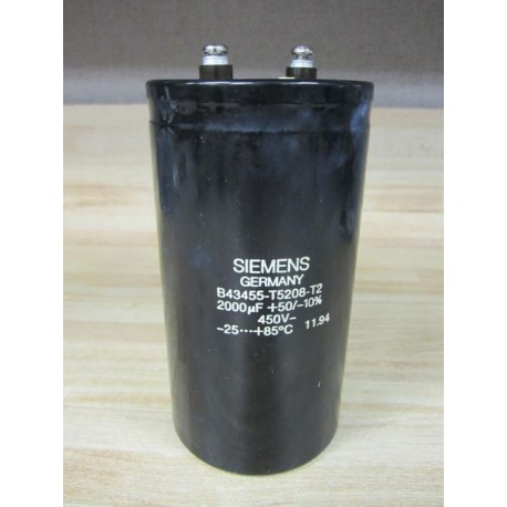 Siemens B43455-T5208-T2 Capacitor B43455T5208T2 2000Uf 450V - Used