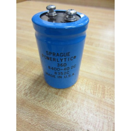 Sprague 8352C Powerlytic Capacitor 8400-40 DC - Used