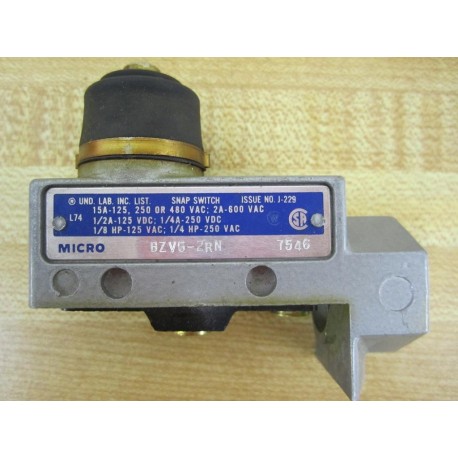 Micro Switch BZV6-2RN Honeywell Limit BZV62RN Without Base - Used