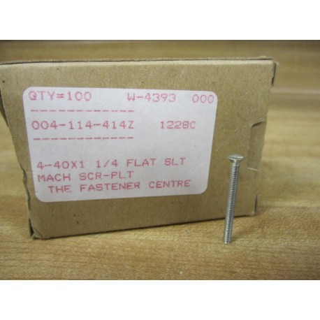 Fastener Centre 004-114-141Z Flat-Head Screw 40-40X1  14 (Pack of 100)