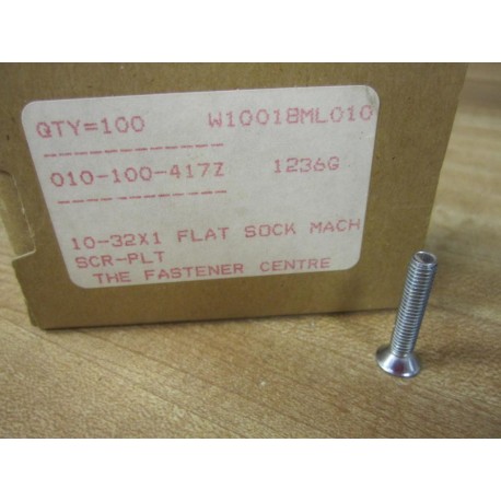 Fastener Centre 010-100-417Z Flat Screw 10-32X1 (Pack of 100)