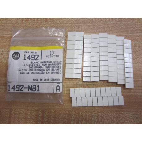 Allen Bradley 1492-N81 1492N81 Blank Marking Strip Series A (Pack of 10)