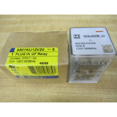 Square D 8501-KU12-V20 Relay 8501KU12V20 48085