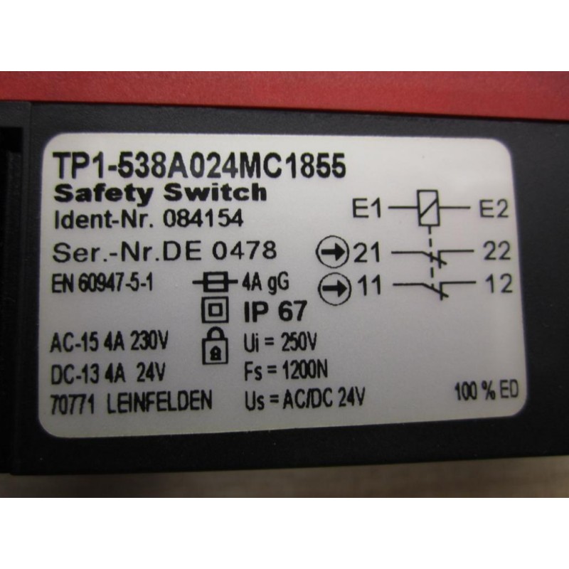 Euchner TP1-538A024MC1855 Safety Switch TP1538A024MC1855 - New No