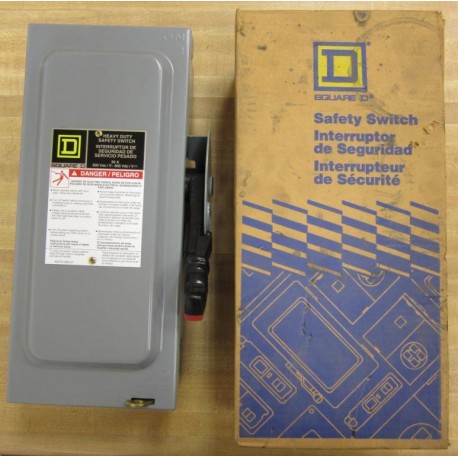 Square D H361 30 Amp Fusible Safety Switch 3P, 30A, 600V Series F05