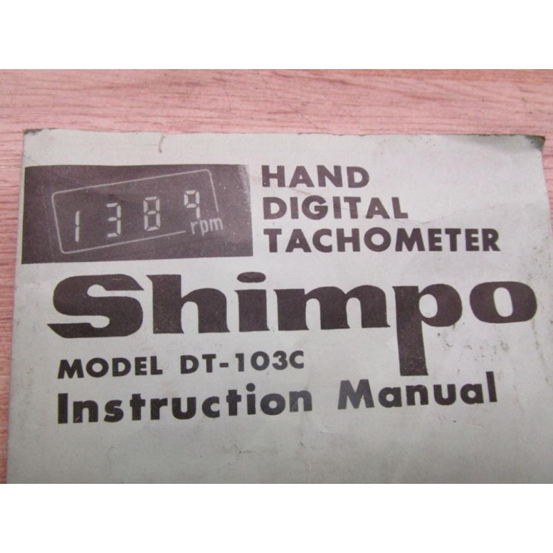 Shimpo DT-103C Tachometer Digital - Used - Mara Industrial