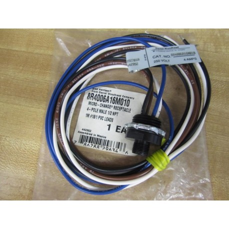 Woodhead 8R4006A16M010 Micro-Change Receptacle 1M181PVCLEADS