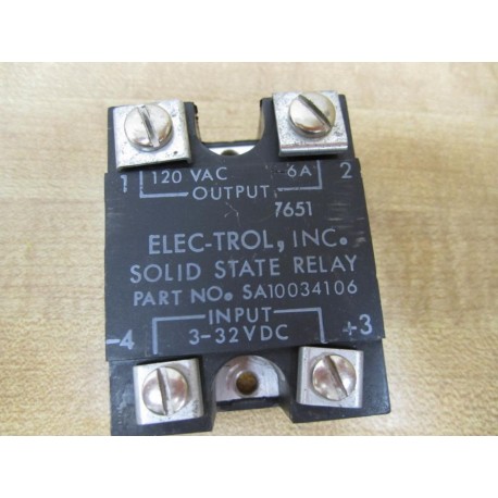 Elec Trol SA10034106 Solid State Relay - Used