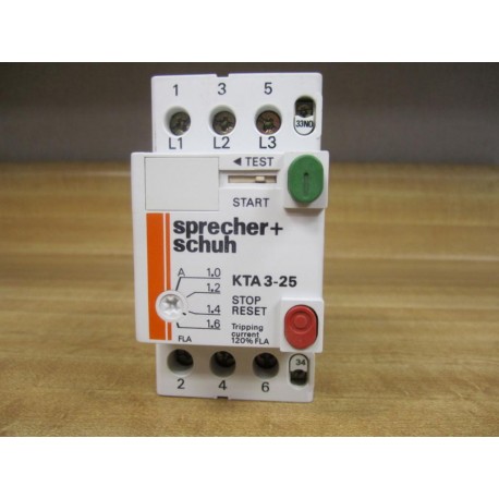 Sprecher+Schuh KTA 3-25 Circuit Breaker KTA325 1.0-1.6 - New No Box