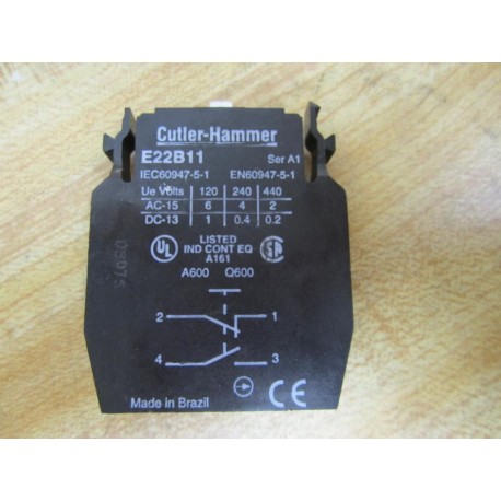Cutler Hammer E22B11 Eaton Block Moeller Klockner Damaged Chip - Used